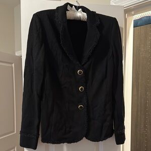 Chic Black Blazer with Gold Buttons